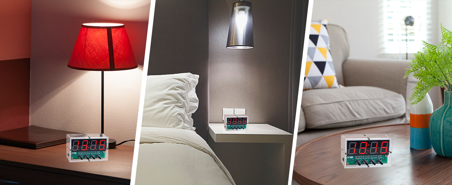 DIY Kit 4Bit Digital Electronic Clock with Red LED | Date Time